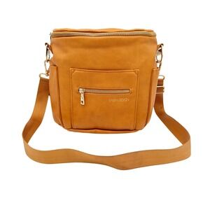 Fawn‎ Design Mini Backpack Diaper Bag Vegan Leather Tan Gold Hardware